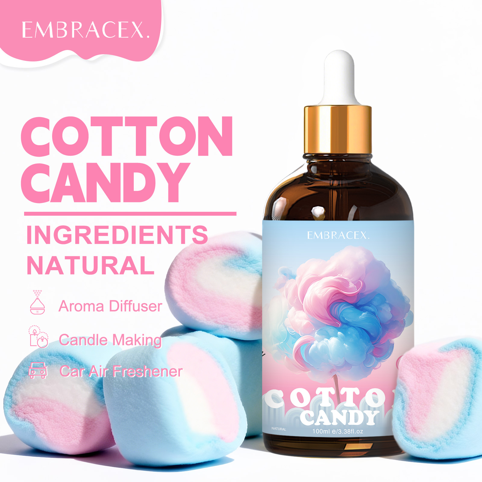 Candle Supplies Free Shipping - Óleos Aromáticos de Algodão Doce 100ml
