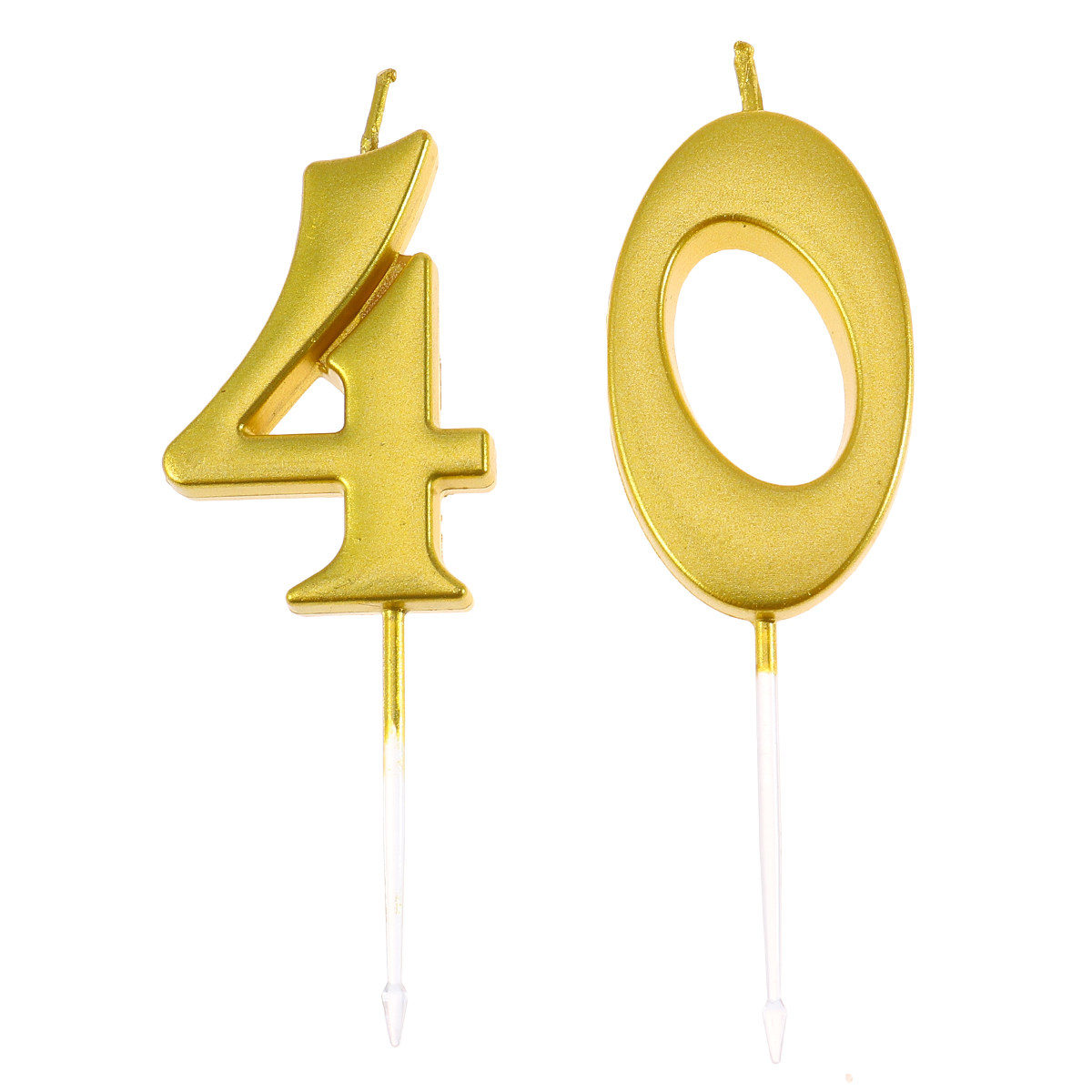 Candle Supplies Usa - 2 velas de aniversário douradas com