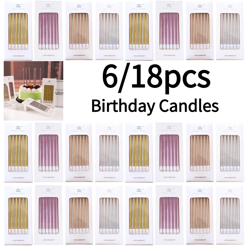 Candle Supplies Usa - 6/18 pçs metal ouro prata velas