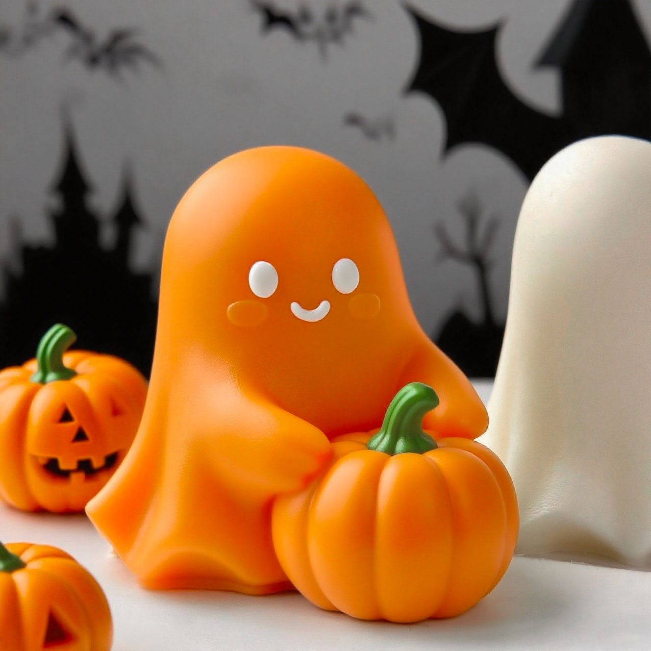 Candle Supplies Shop - Halloween fantasma abóbora molde de silicone