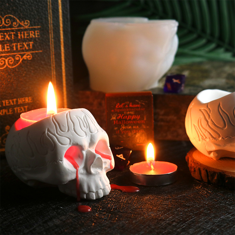 Crânio Castiçal Epóxi Silicone - Candle Quotes avaliação e preço