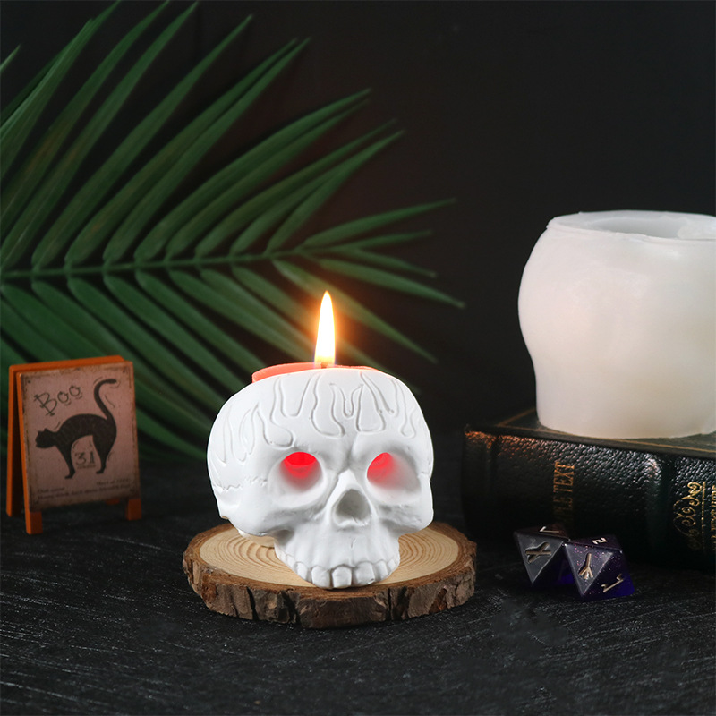 Crânio Castiçal Epóxi Silicone - Candle Quotes avaliação e preço